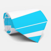 Aqua en witte strepen stropdas (Opgerold)