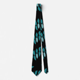 Aqua en Zwarte Tropische jungle kussensloop Stropdas