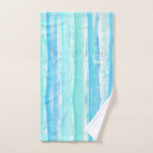 Aqua et Blue Abstrait Tree Trunks Ensemble de serv (Serviette à main)