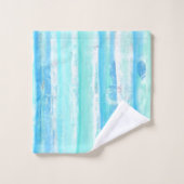 Aqua et Blue Abstrait Tree Trunks Ensemble de serv (Gant de toilette)