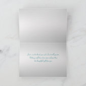 Aqua et Carte de remerciements Floral Argent (Intérieur)