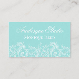 Aqua et Carte de visite blanc