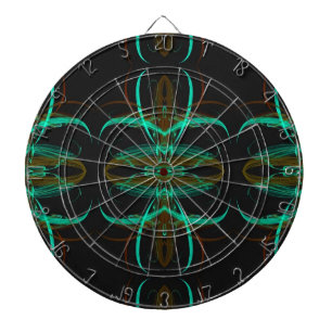 Aqua et Cible de flechettes noire fractale