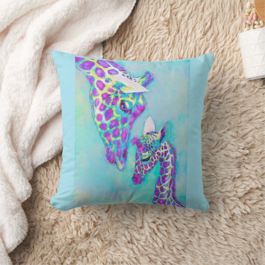 aqua et coussin pourpre de girafe (Couverture)