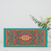 Aqua et Faire-part de mariage marocaine rose (Debout devant)