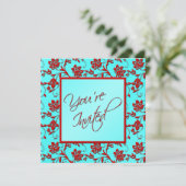 Aqua et Flore rouge "Vous êtes invité" Invitation (Debout devant)