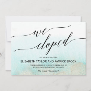Aqua et Gold Beach Elopement Faire-part