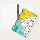 Aqua et Gold Mélange Média Monogrammé (Devant avec enveloppe)