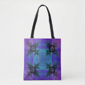 Aqua et Lilac Fractal Joy Sac fourre-tout (Devant)