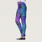 Aqua et Lilac Joyeux fractal Leggings (Gauche)