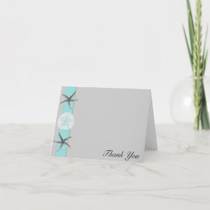 Aqua et Merci gris de mariage d'étoiles de mer