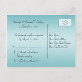 Aqua et Noir avec carte de réponse R.S.V.P (Dos)