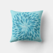 Aqua et Turquoise Starburst Moderne Coussin de fle (Verso)