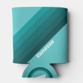 Aqua Fade Stripes with Name Blikjeskoeler (Achterkant)