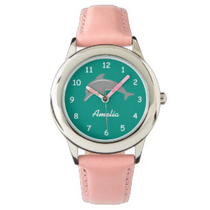 Aqua fait sur commande et montre rose de filles
