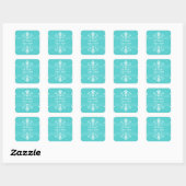 Aqua Fancy Ornamental Save the Date Stickers (Feuille)