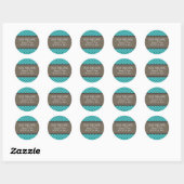 Aqua Fancy treillis Enregistrer Stickers Date (Feuille)