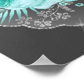 Aqua Fantasy Floral Poster (Hoek)