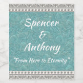 Aqua Faux Etiket op textiel (Enkel label)