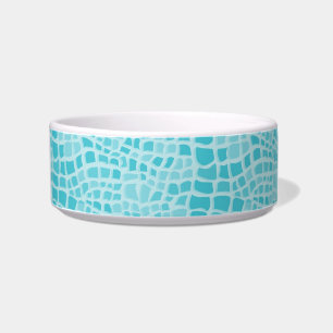 Aqua Faux Snake Skin Pattern Pet Bowls Voerbakje