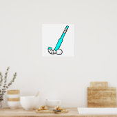 Aqua Field Hockey Stick Poster (Keuken)