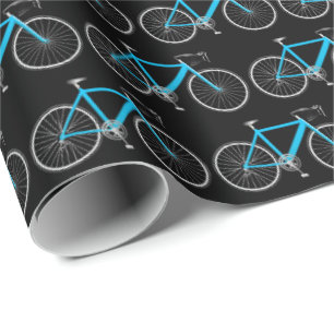 Aqua fiets op zwart inpakpapier