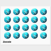 Aqua Fiona Zeemeermin Ronde Sticker (Vel)