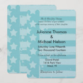 Aqua Flag Bruiloft Kaart (Voorkant / Achterkant)