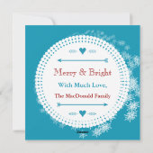 Aqua Flèches Photo Collage Cartes de fin de année (Dos)