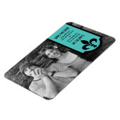 Aqua Fleur De Lis Banner bewaart de Magnet Datum Magneet (Linkerzijde)