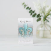 Aqua Fleur de Lis Carte de visite (Debout devant)