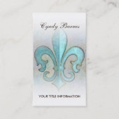 Aqua Fleur de Lis Visitekaartje (Voorkant)