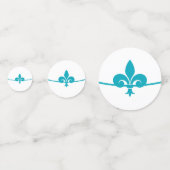 Aqua Fleur de Lis Wedding Shower Table Confetti (Voorkanten)