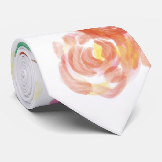 Aqua fleur stropdas (Opgerold)