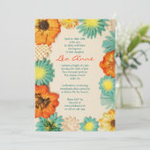 Aqua Fleurs Baptême Christening Invitation Personn (Debout devant)