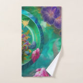 Aqua Floral Abstracte onderwatertuin Bad Handdoek (Handdoek)