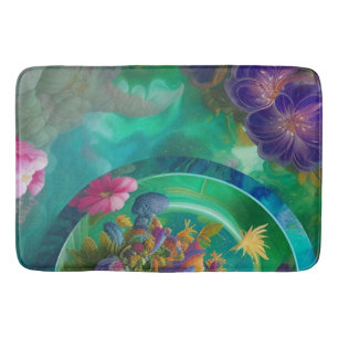 Aqua Floral Abstracte onderwatertuin Badmat