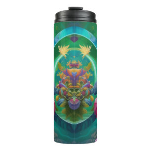 Aqua Floral Abstracte onderwatertuin Thermosbeker