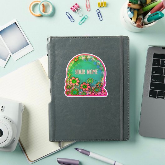 Aqua Floral Custom Inspirivity Sticker