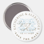 Aqua Floral Flourish Tying the Knot STD Magnet Magneet (Voorkant / Achterkant)