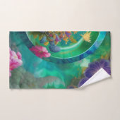 Aqua Floral Jardin sous-marin Abstrait (Serviette à main)