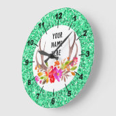 Aqua Floral Large Clock Grote Klok (Hoek)