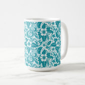 Aqua Floral Mug (Devant droit)