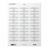 Aqua Flourish Personalized Business Stationery Etiket (Full Sheet)