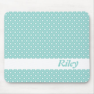 Aqua Flower Argyle Pattern Mousepad Muismat