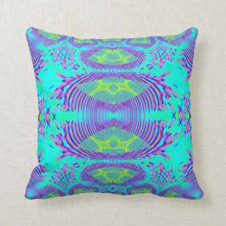 Aqua Fractal Lumber Pillow Kussen