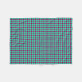 Aqua Fuschia Plaid Modern Land Fleece Deken (Voorkant (Horizontaal))