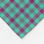 Aqua Fuschia Plaid Modern Land Fleece Deken (Hoek)