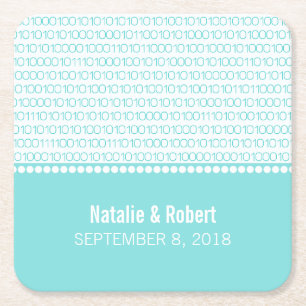 Aqua Geek Binaire Code de Onderzetters van het Pap