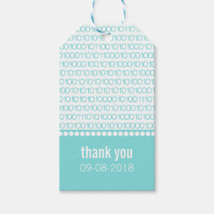 Aqua Geek Chic Binaire Code CadeauLabels